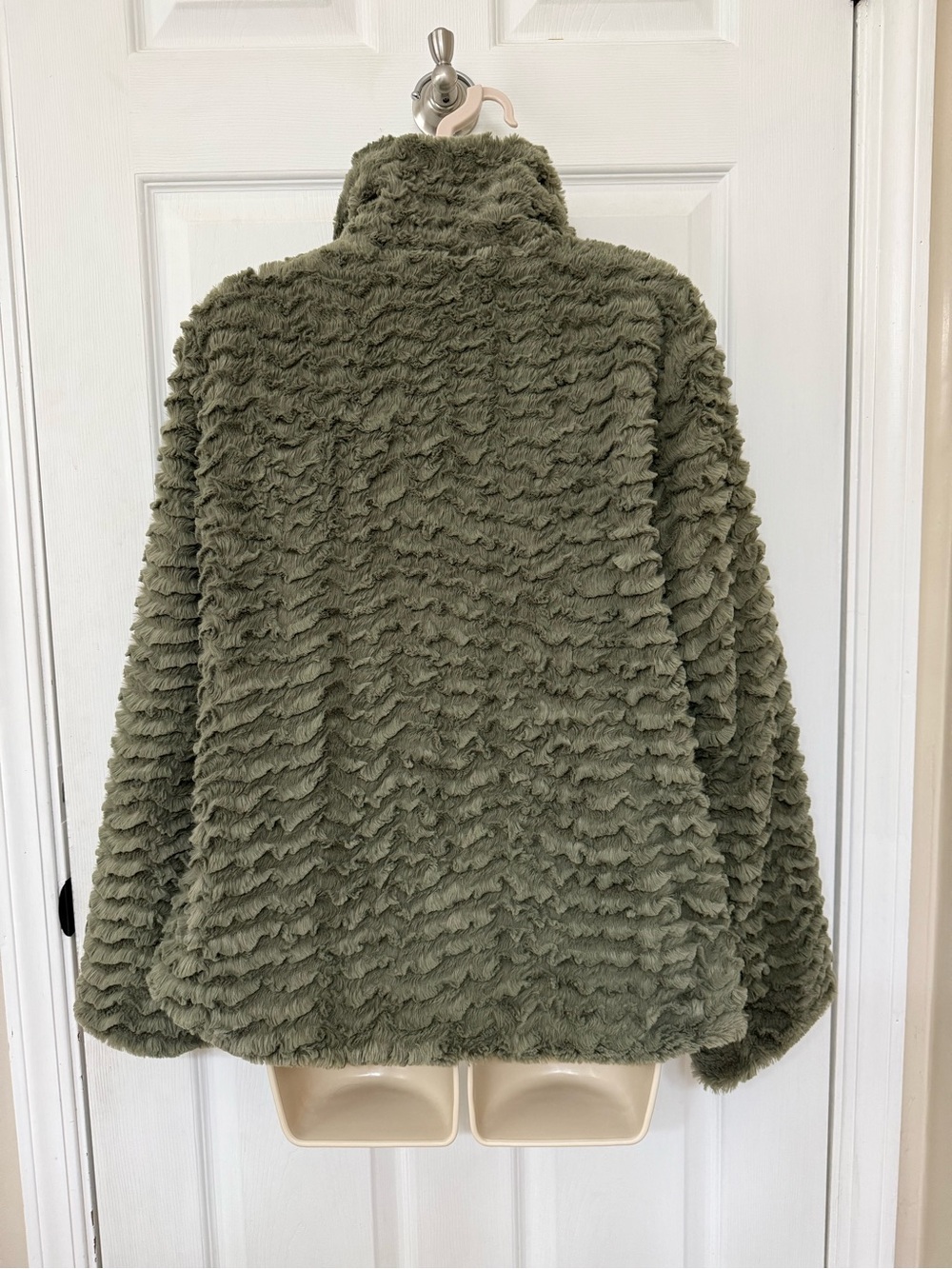 Patagonia Pelage Fleece Jacket High Pile Faux Fur Olive Green M - Picture 3 of 15